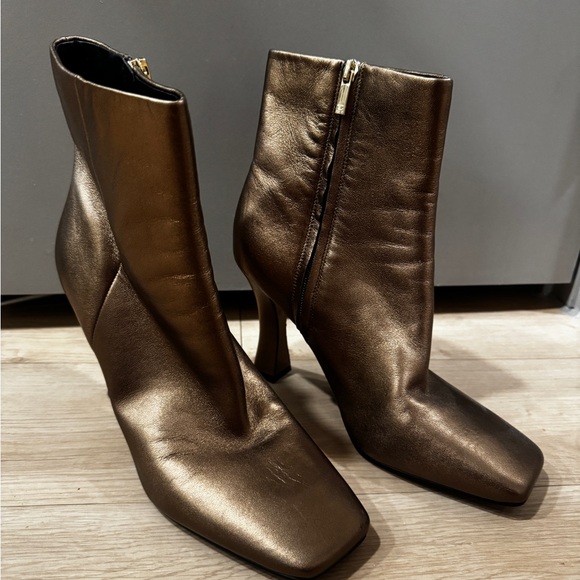 Marc Fisher Metallic Bronze Heeled Boots - Picture 3 of 4
